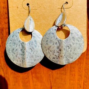 Hammered silver plate earrings